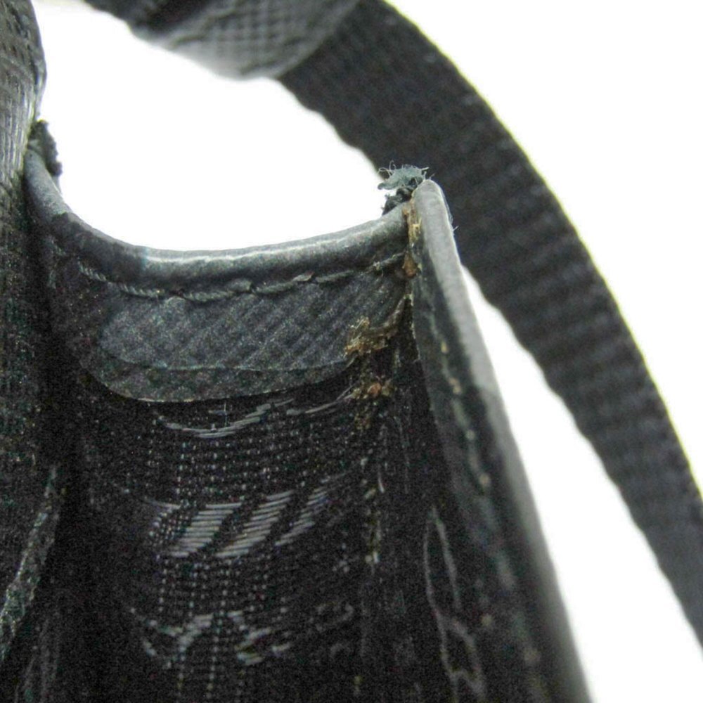 PRADA Black Leather Saffiano Shoulder Bag - Picture 11 of 14